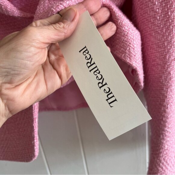 Escada Pink Women's Tweed Wool Blend Blazer Suit Jacket - Picture 8 of 15